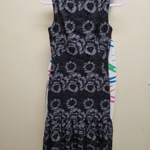 Embroidered black applique Antonio Milan dress size 2